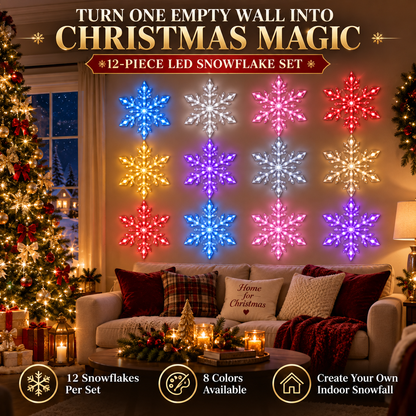 🎄 Christmas Sale 50% OFF❄️LED Snowflake Wall Light 12 Piece Set – Remote-Controlled Christmas Winter Decor