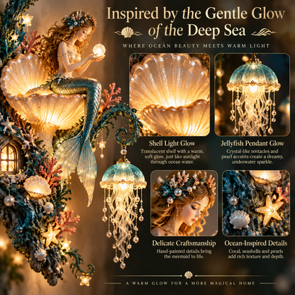 ⏰Limited Stock 50% OFF - 🧜‍♀️✨ Mermaid Pearl Wall Light 🐚🌊