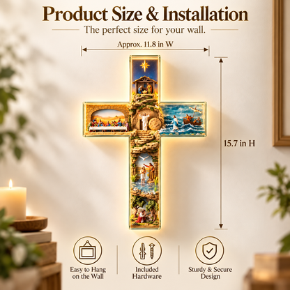 The Vigil Cross™ – Illuminated Biblical Story Wall Cross