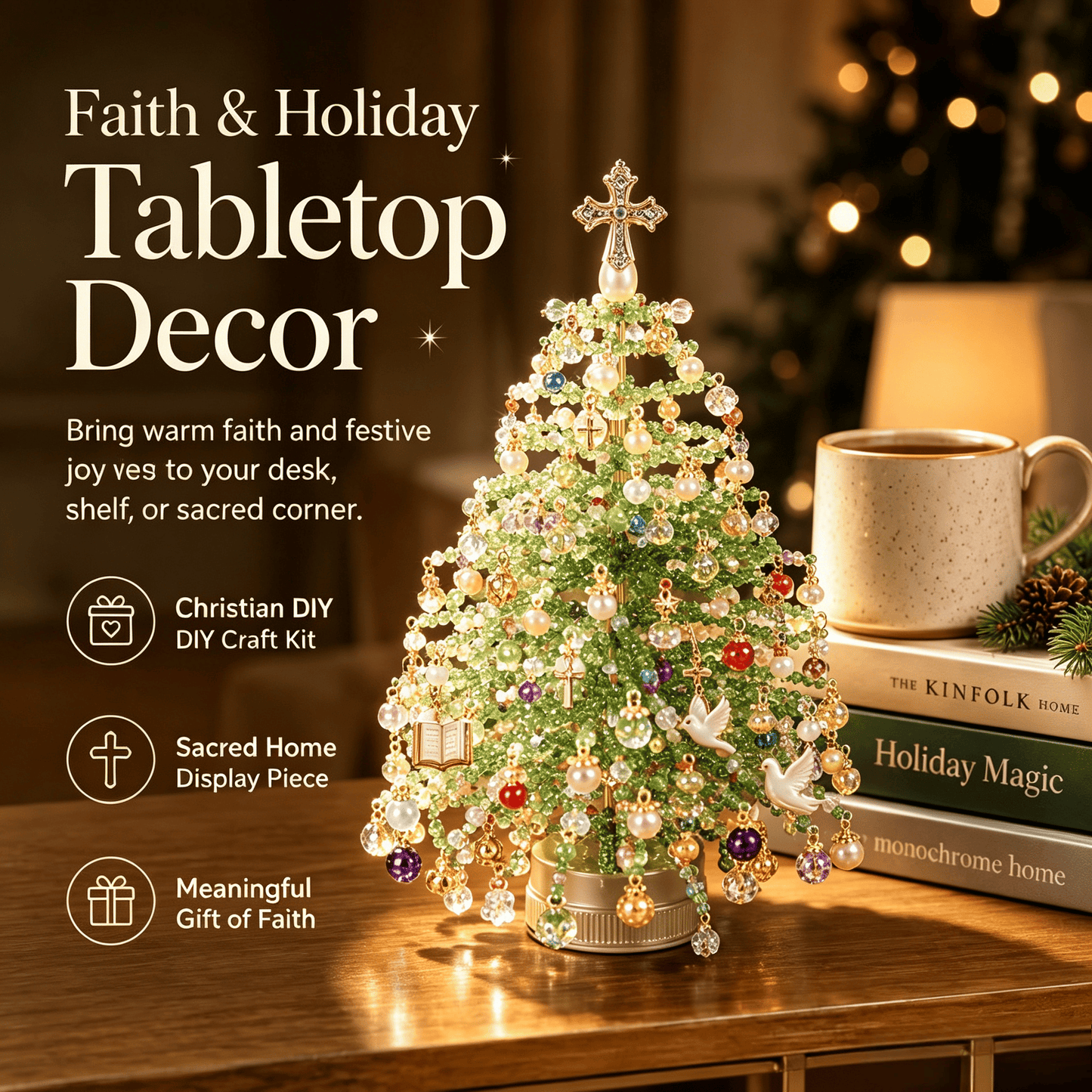🎄✨ DIY Beaded Christmas Tree Kit – Create Your Own Holiday Decor