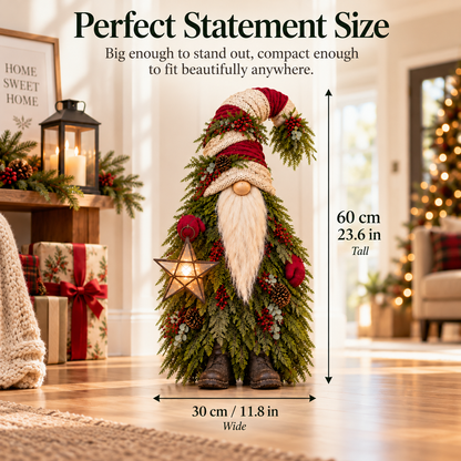 🎄 Evergreen Star Gnome™ Lighted Christmas Woodland Decor