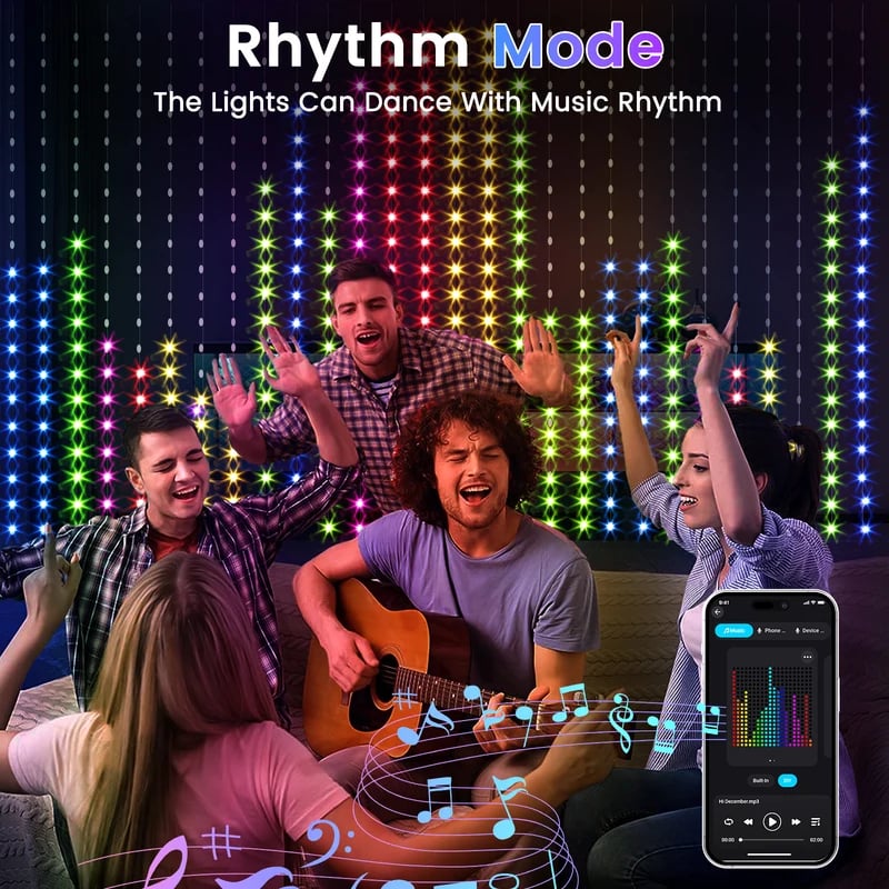 ✨ Turn Your Balcony Into A Giant LED Light Show! 🎄 Smart Animated Mesh Screen 🎆📱
