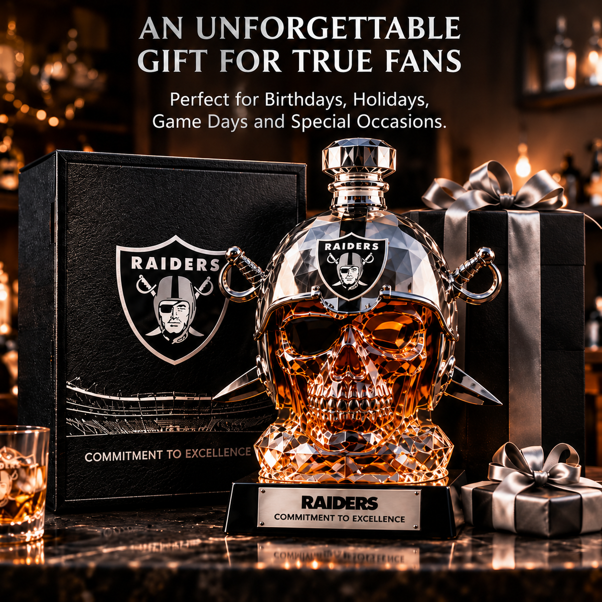 🏈 Skull Helmet Decanter - Sculpted Glassware & Home Bar Display 🏆