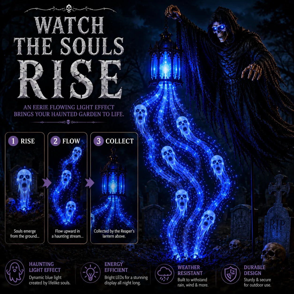 🔥70% OFF TODAY 🎁💀 Halloween Haunted Yard Lights – Solar Spirit Character Collection👻