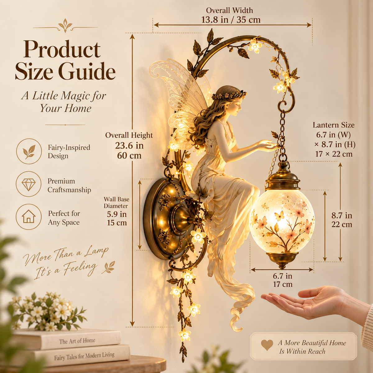Fairy wall lamp size