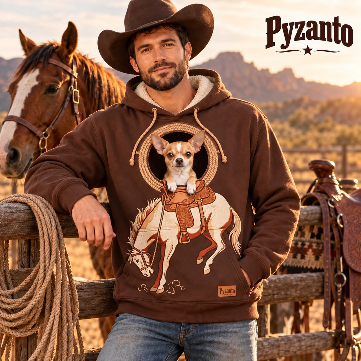 ✨50% OFF TODAY🤠 Western Cowboy Pet Carrier Jumpsuit – Keep Your Pet Close & Cozy