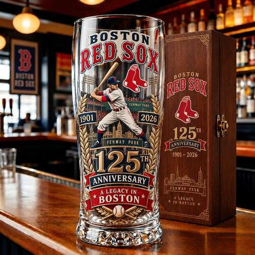 🏆125th Anniversary Baseball Heritage Commemorative Glass & Wooden Gift Box