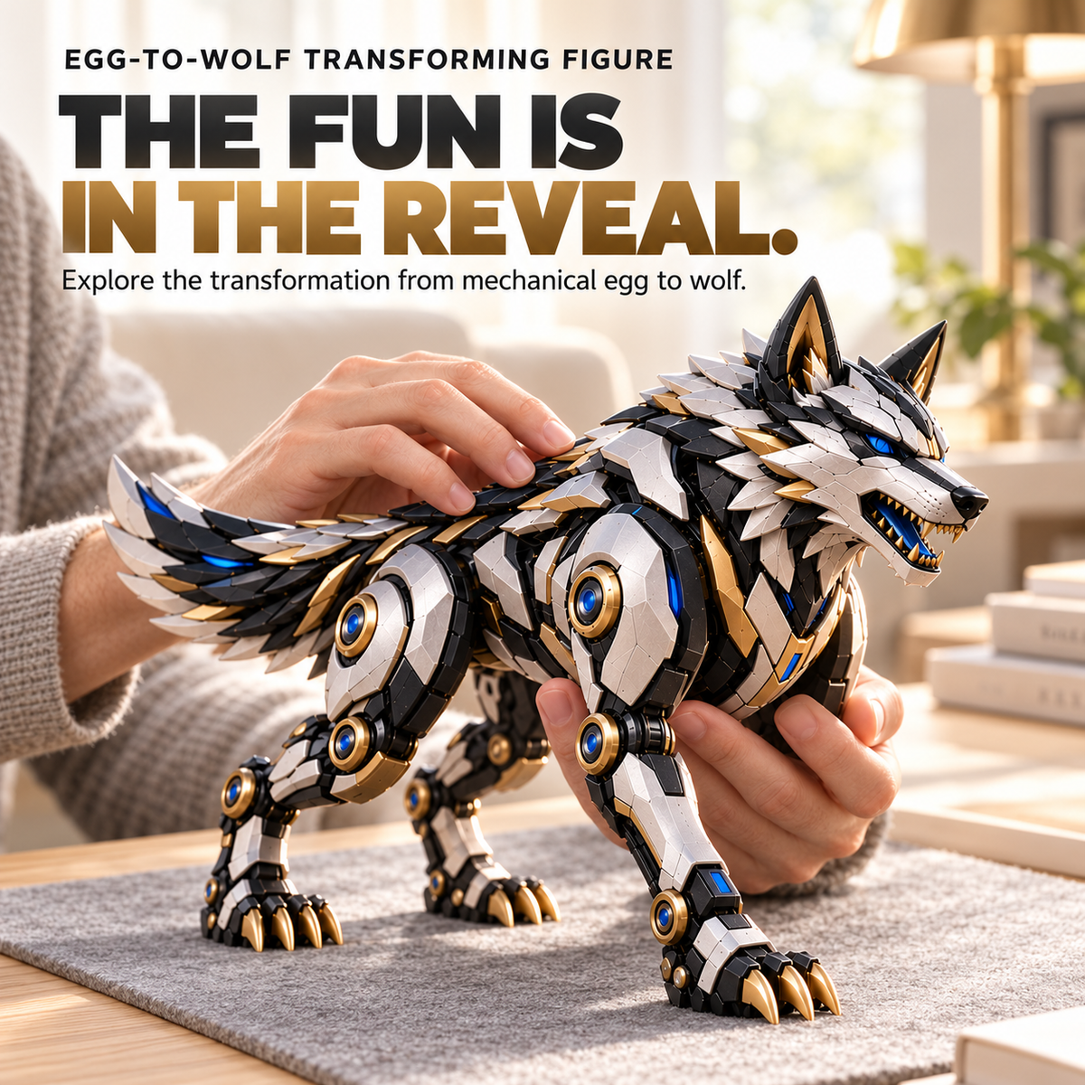 🐺 2-in-1 Egg-to-Wolf Transforming Figure | Mechanical Wolf Display & Gift!!! 🎁