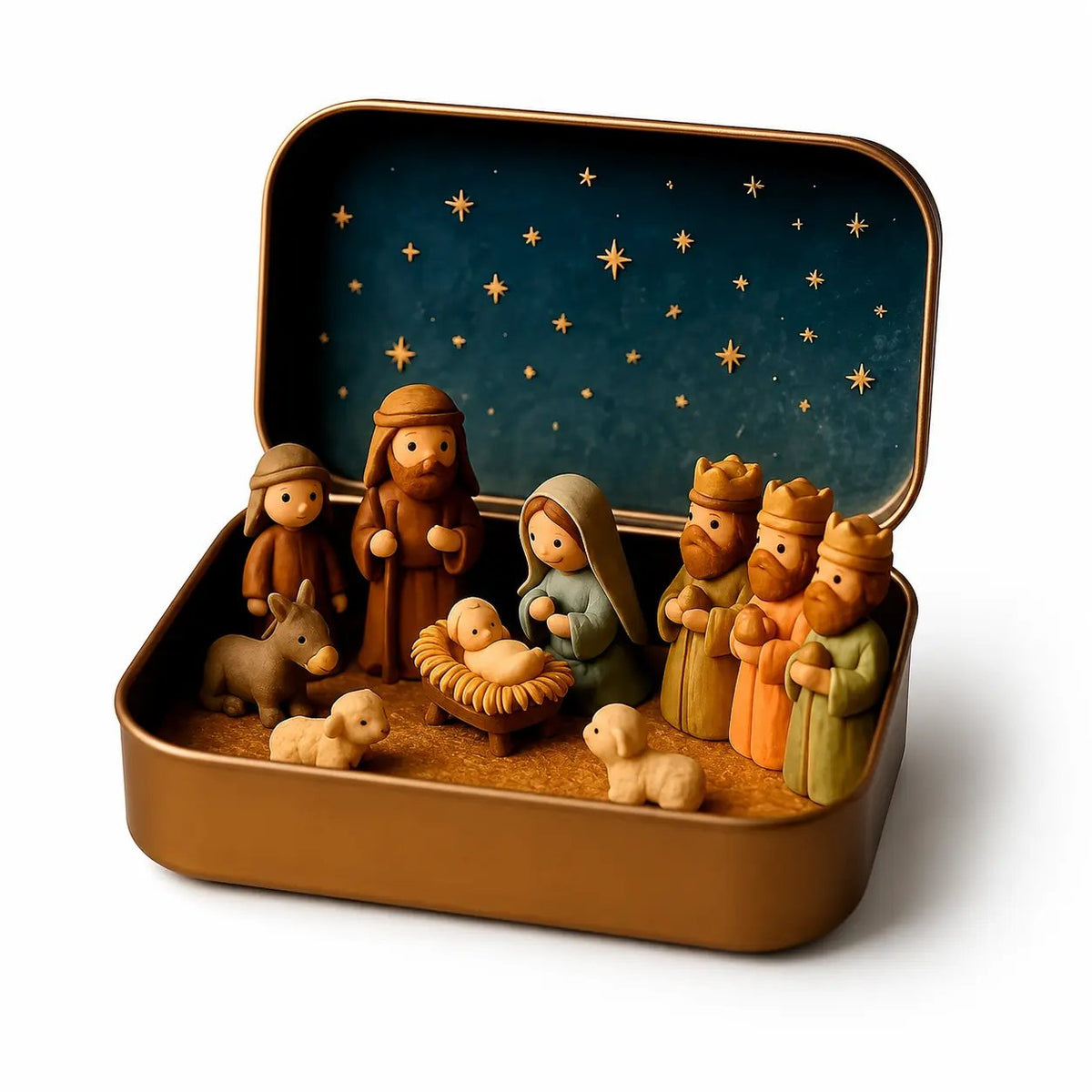 ✝️🌟Mini Nativity Scene Keepsake Tin — Pocket-Sized Christmas Holy Family Set