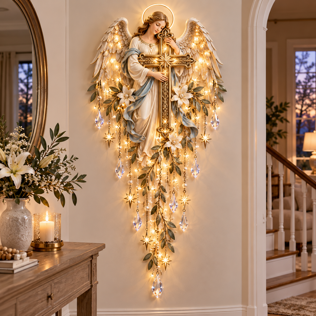 ✝️Jesus, Angel & Nativity Lighted Wall Light Décor