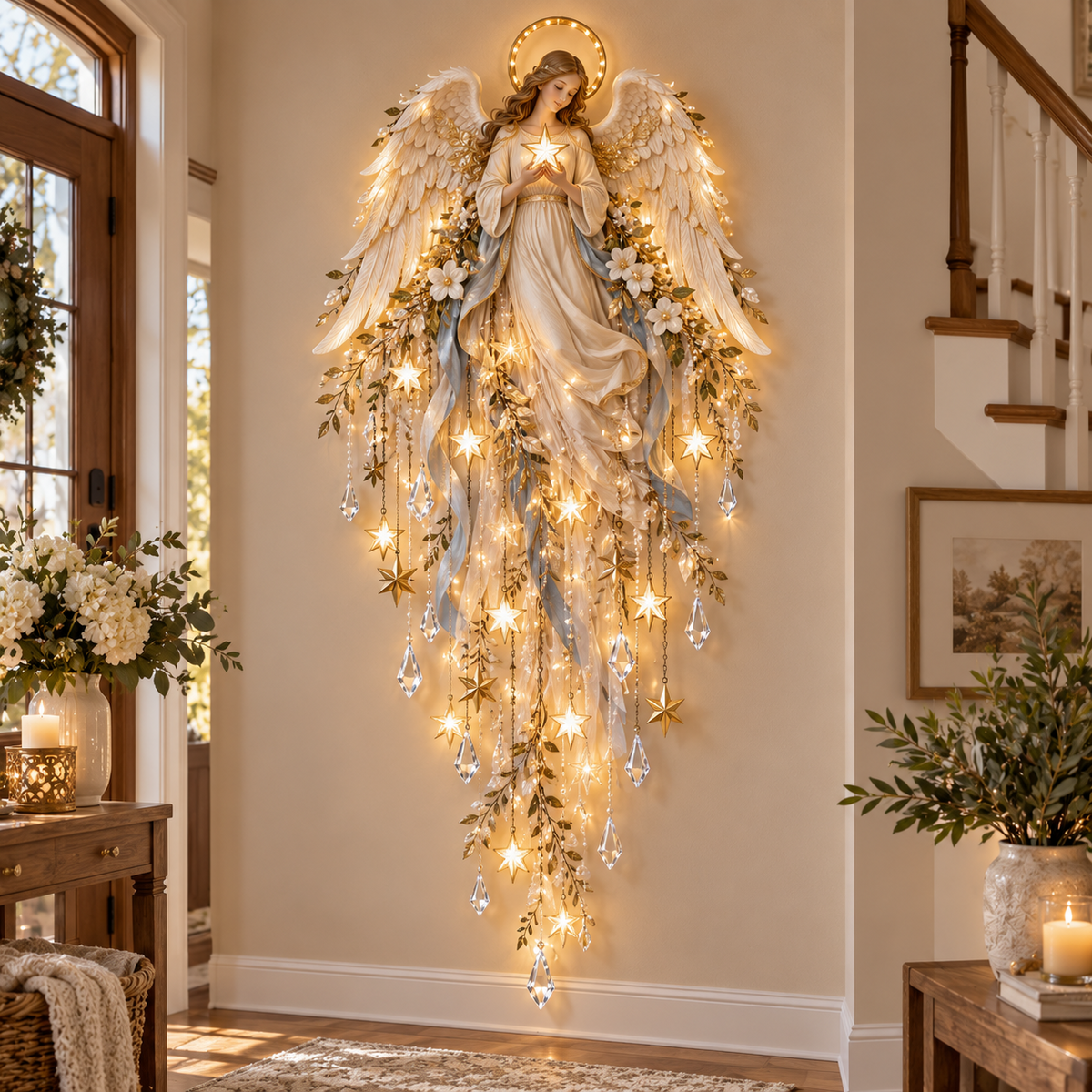 Guardian Angel of Peace Lighted Wall Decor