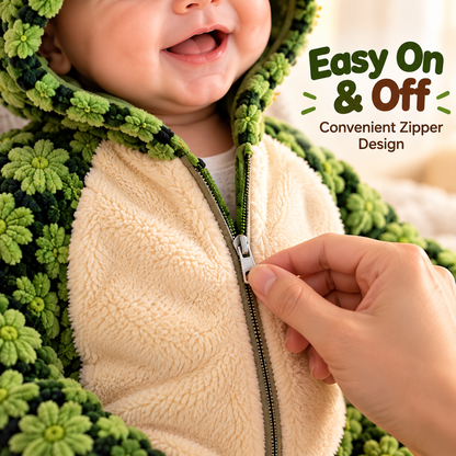 🐢 Little Turtle Plush 3D Shell Baby Onesie – Cute Hooded Cozy Romper