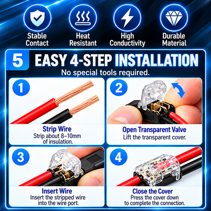 🔌 Double Wire Quick Connector with Locking Buckle