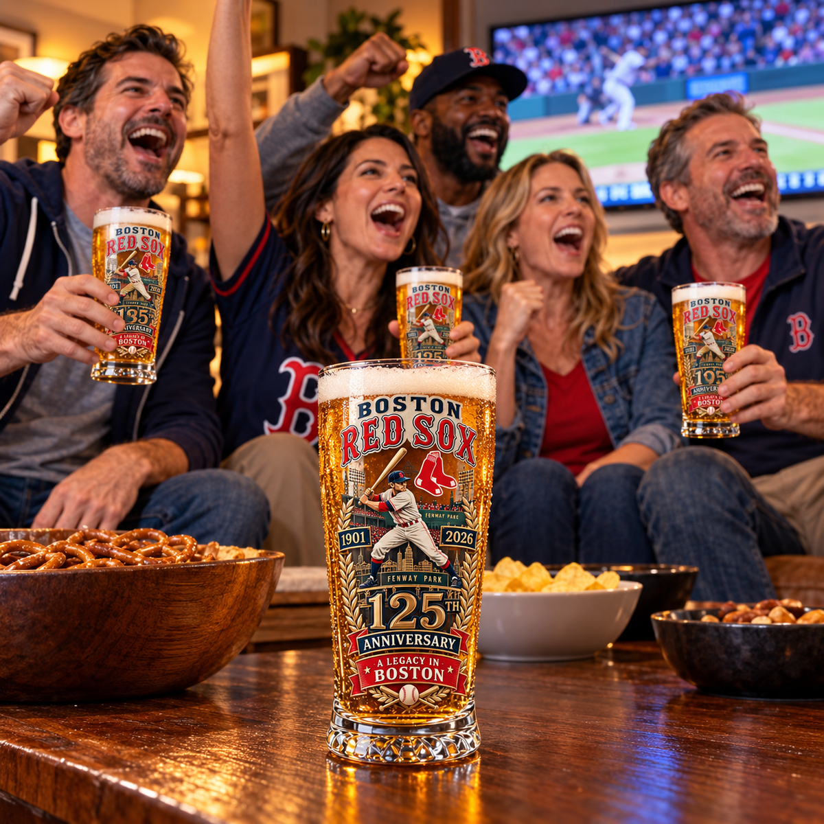 🏆125th Anniversary Baseball Heritage Commemorative Glass & Wooden Gift Box