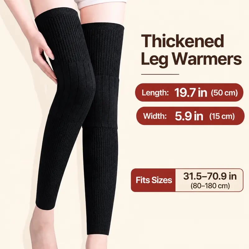 🔥 Extra Long Fleece Lined Knee Warmers for Men and Women