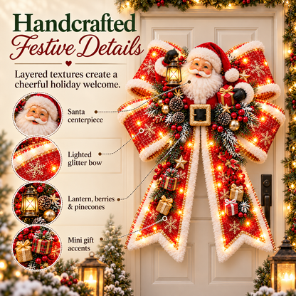 🔥LAST DAY 50%🎀🎄 Christmas Magic Bow Door Hangers – Oversized Light-Up Holiday Bows in 6 Festive Styles