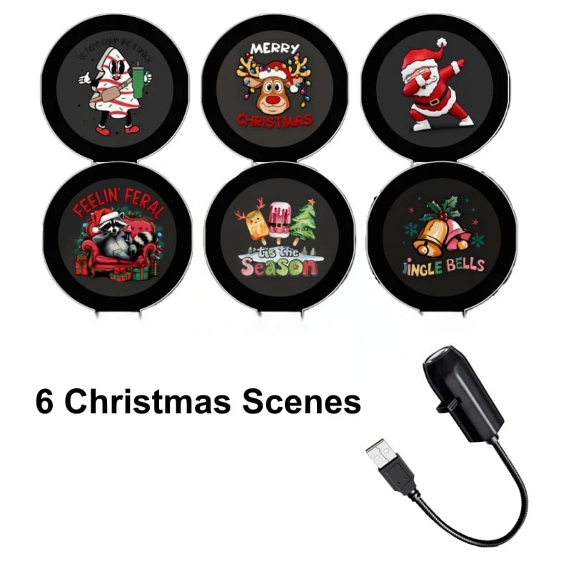 🔥HOT SALE 50% OFF🎄 Plug-&-Play HD Christmas Projector – 6 or 10 Festive Scenes