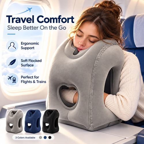 ✈️ Inflatable Airplane Sleep Pillow – Sleep Better on Every Flight