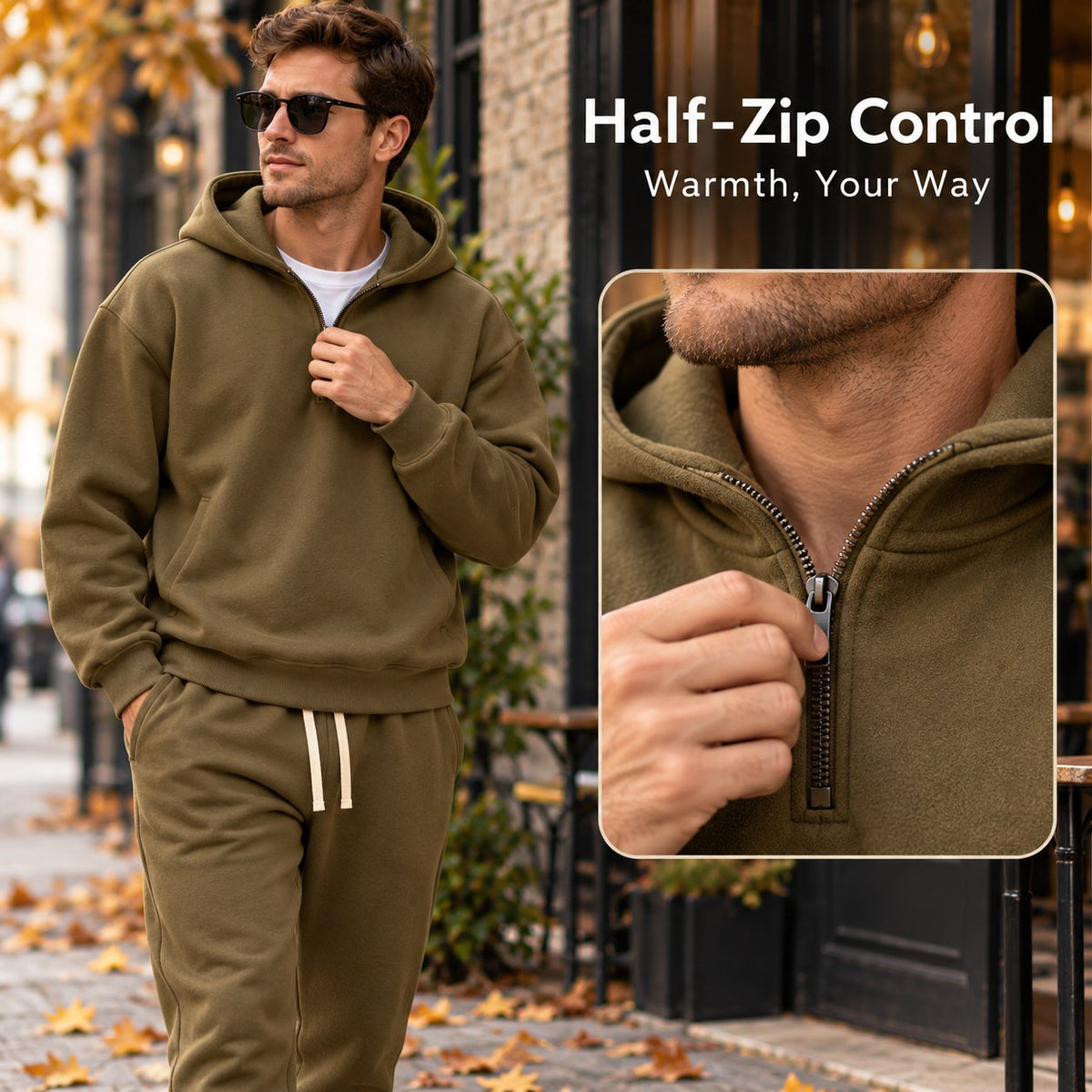⚡Hot Sales 50% OFF🔥Men's Plain Two-piece Casual Sporty Sweatsuit Set