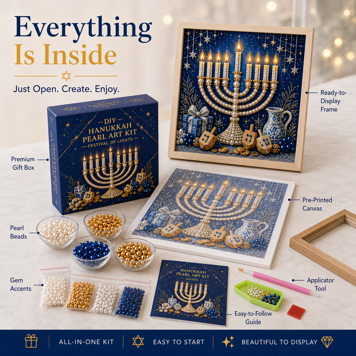 👍👍HOT SALE 50% OFF - DIY Hanukkah Pearl Art Kit🎁