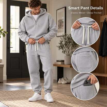 ⚡Hot Sales 50% OFF🔥Men's Plain Two-piece Casual Sporty Sweatsuit Set