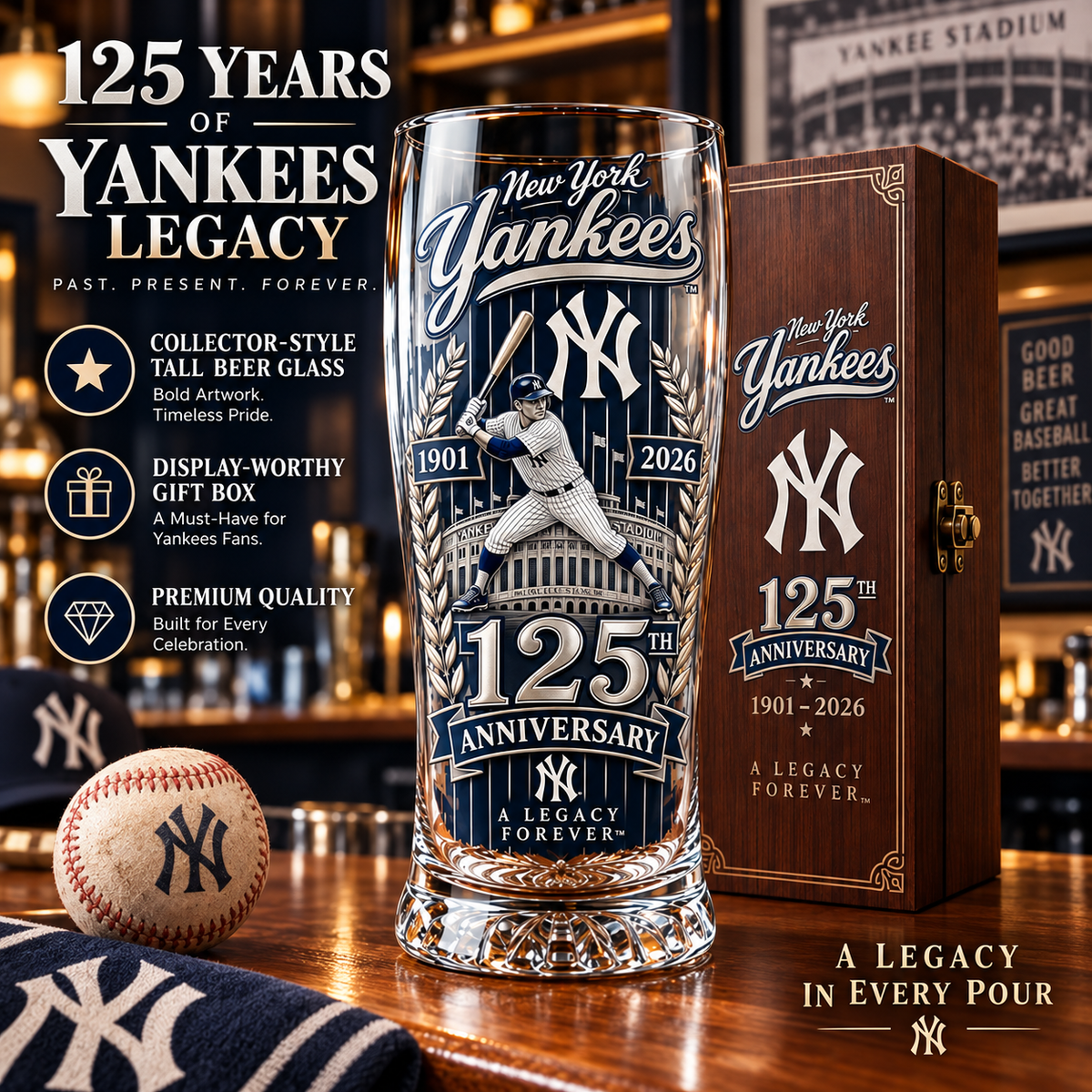 🏆 Let’s Go Tribe! 125th Anniversary Commemorative Pint Glass