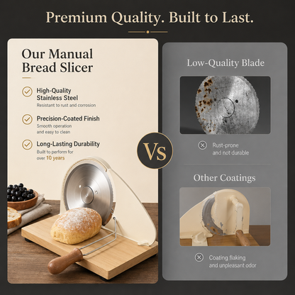 🍞 Adjustable Manual Bread Slicer – Hand Crank Cutter for Sourdough & Homemade Bread