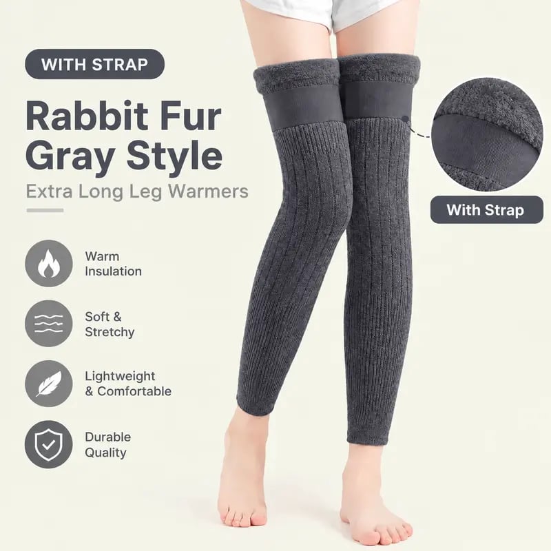 🔥 Extra Long Fleece Lined Knee Warmers for Men and Women