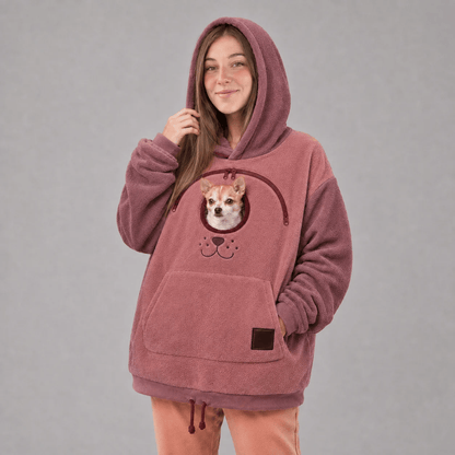 🐾 Cozy Pet Carrier Hoodie – Soft Fleece Cuddle Pouch Sweatshirt for Cats & Small Dogs