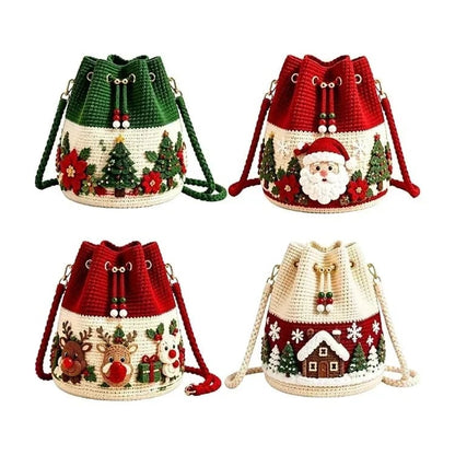 🎄 Handcrafted Holiday Love – Pure Crochet Christmas Bucket Bags! ❤️