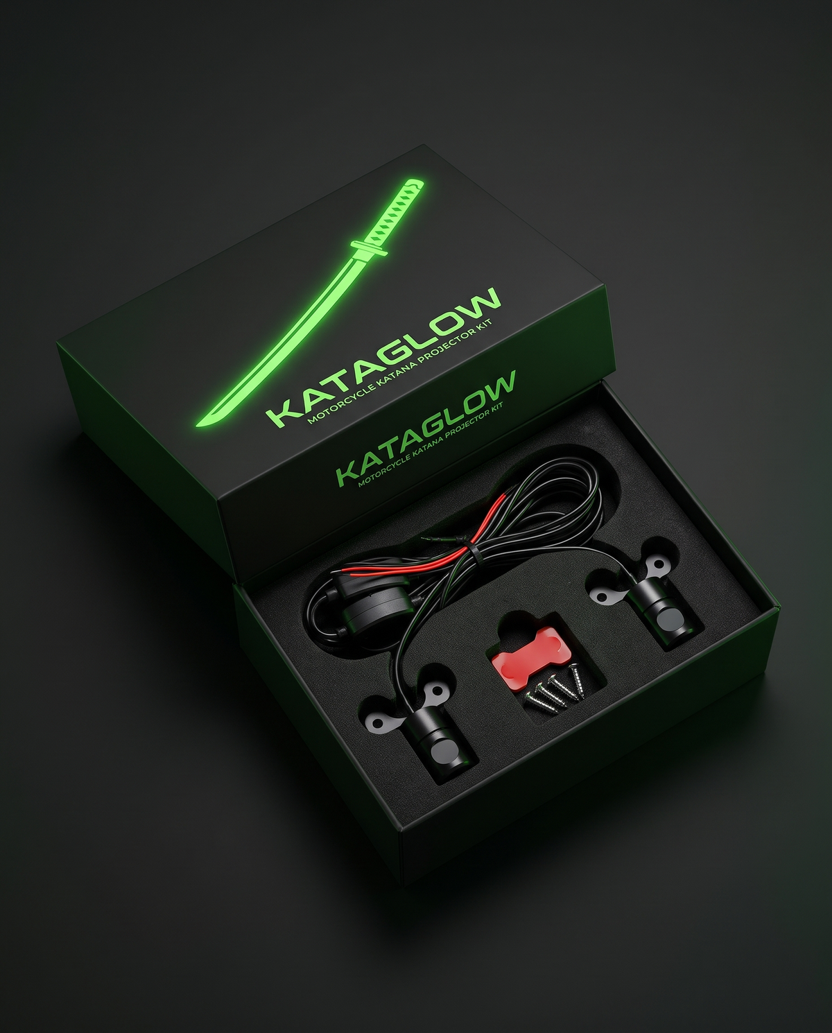 🏍️⚔️ KatanaGlow™ Motorcycle LED Projector Kit – Dual Samurai Sword Ground Lights