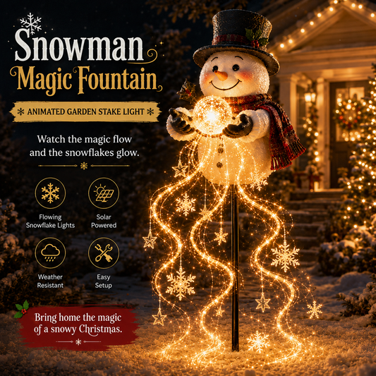 🎄55% OFF🎄 Snowman Magic Fountain™-Flowing Snowflake LED Christmas Garden Light❄️