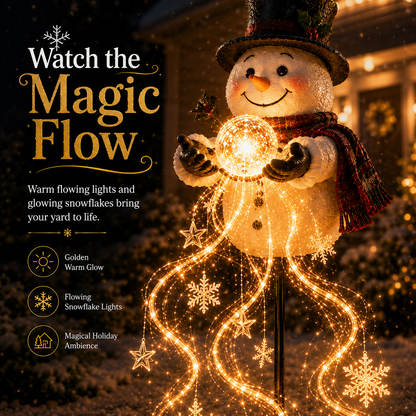 🎄55% OFF🎄 Snowman Magic Fountain™-Flowing Snowflake LED Christmas Garden Light❄️