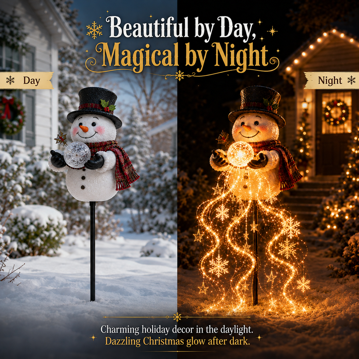 🎄70% OFF TODAY🎄 Snowman Magic Fountain™-Flowing Snowflake LED Christmas Garden Light❄️