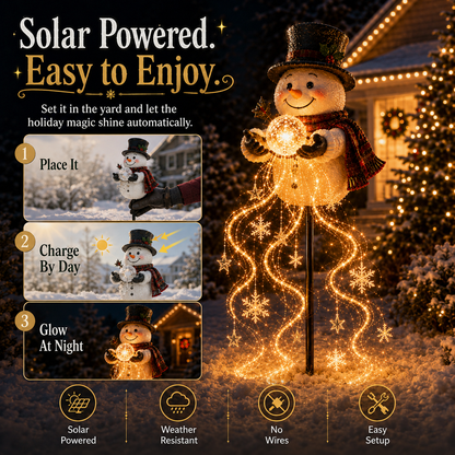 🎄70% OFF TODAY🎄 Snowman Magic Fountain™-Flowing Snowflake LED Christmas Garden Light❄️