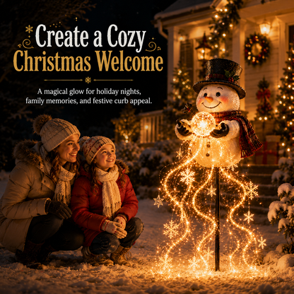 🎄55% OFF🎄 Snowman Magic Fountain™-Flowing Snowflake LED Christmas Garden Light❄️