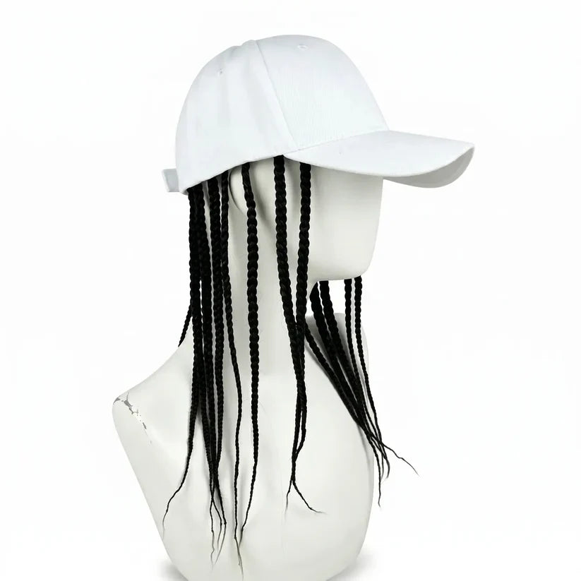 Hip-Hop Punk Baseball Cap with Braided Dreadlock Wig – Adjustable Snapback
