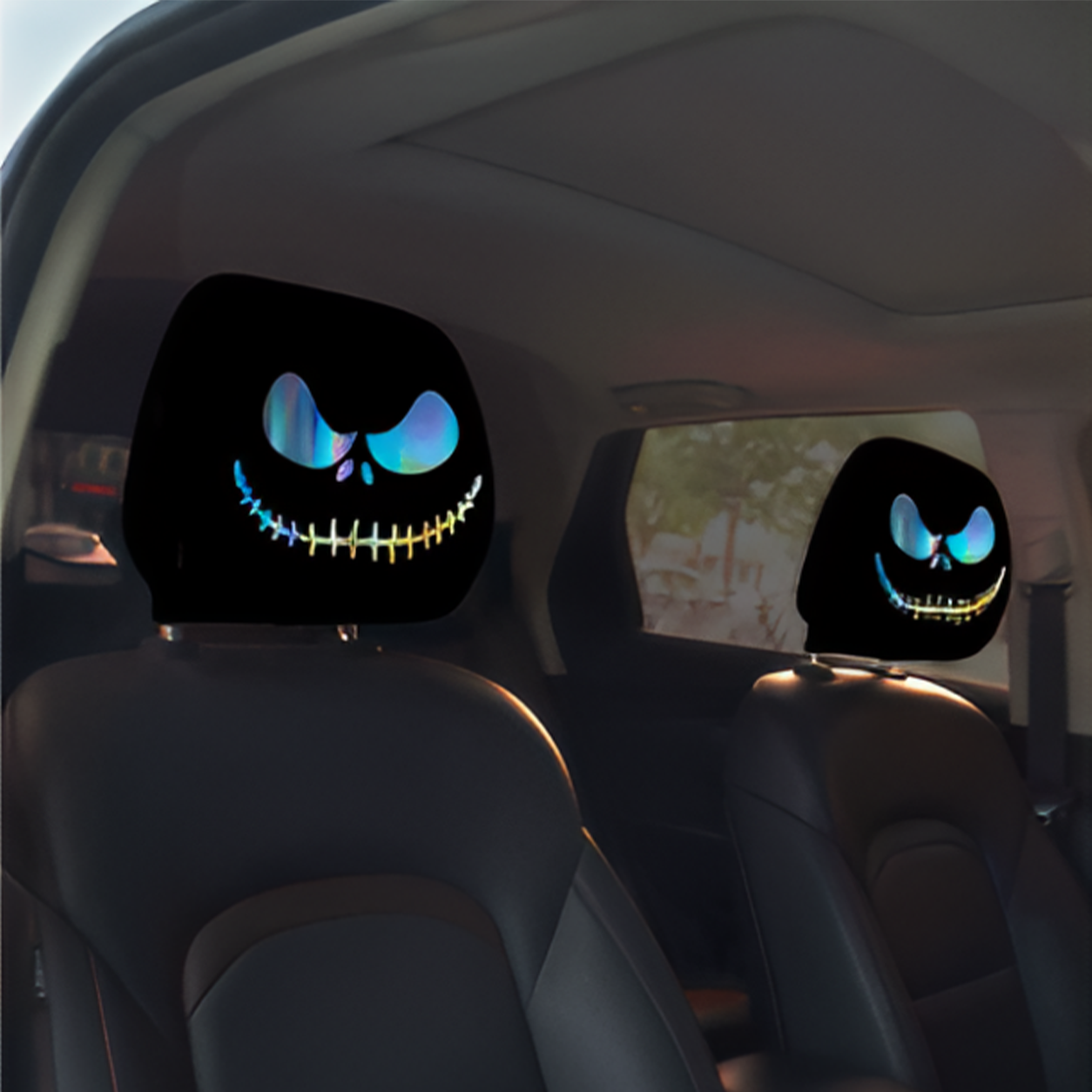 🔥Last Day Promotion😆Fear & Funny Car Headrest Covers – Universal Fit 2PCS🚗