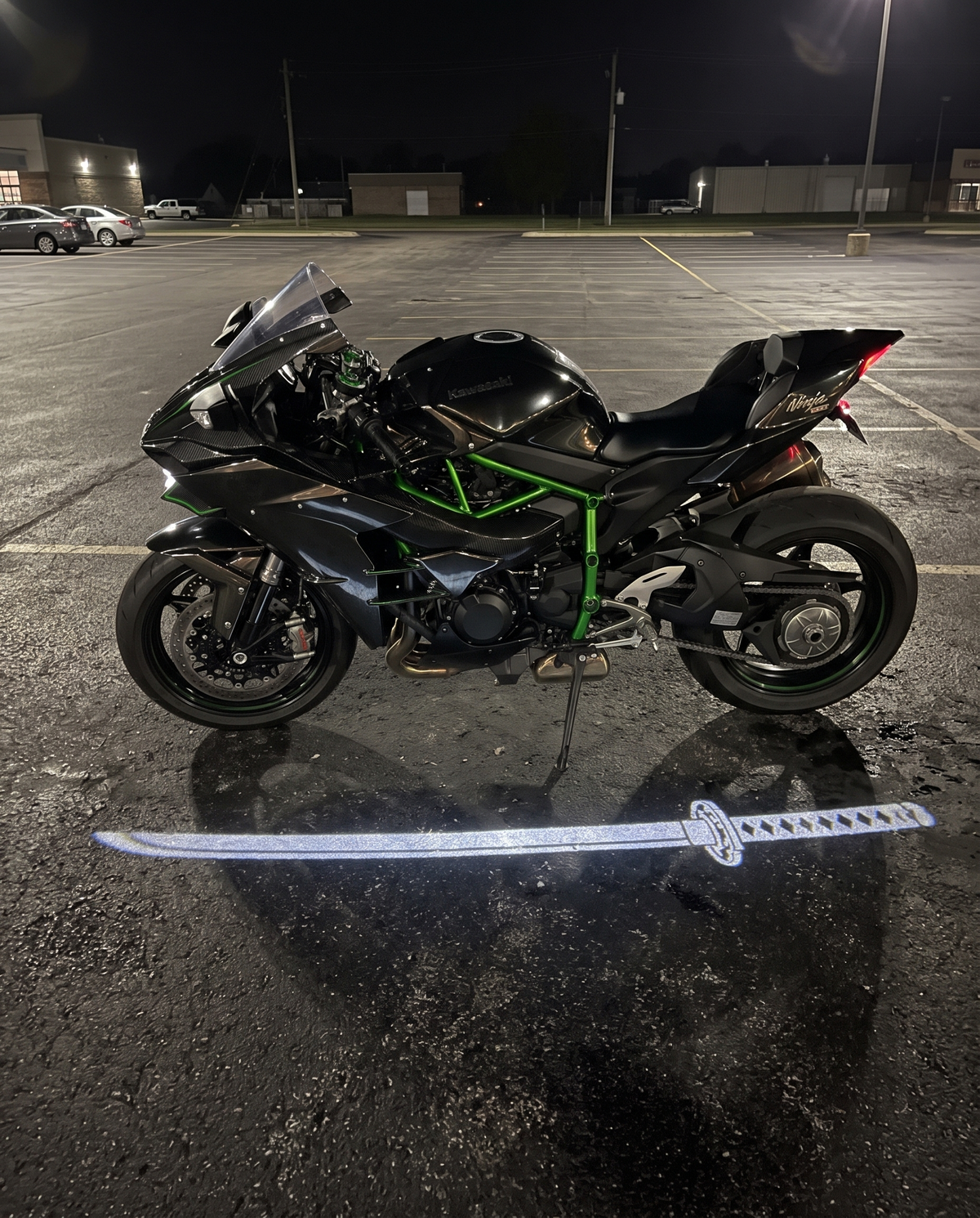 🏍️⚔️ KatanaGlow™ Motorcycle LED Projector Kit – Dual Samurai Sword Ground Lights