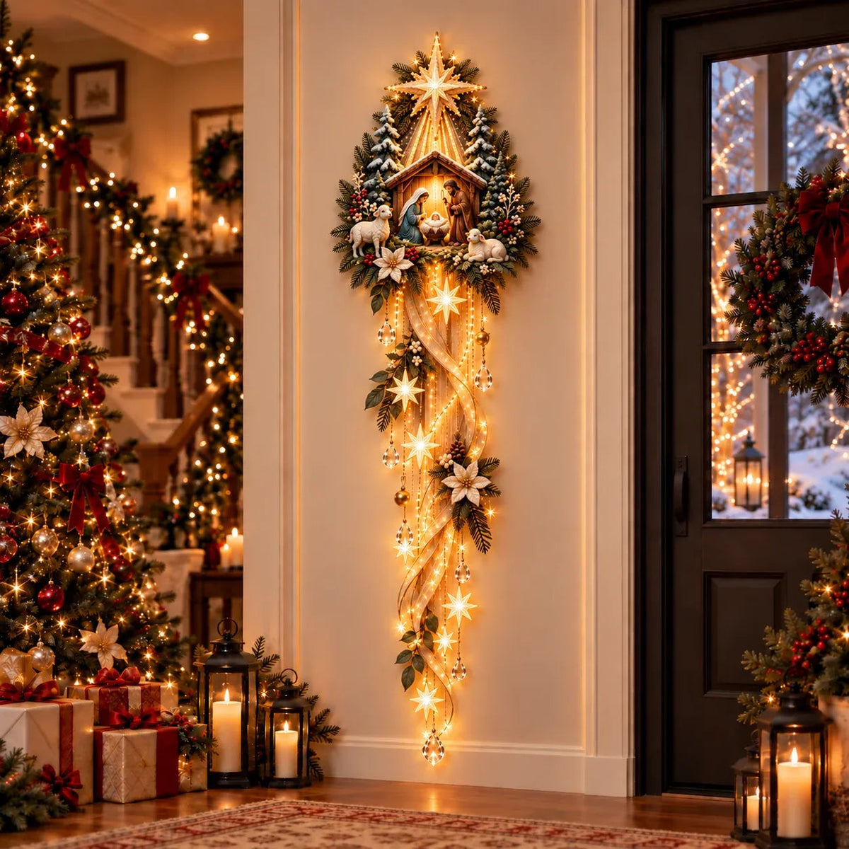 ✝️Jesus, Angel & Nativity Lighted Wall Light Décor