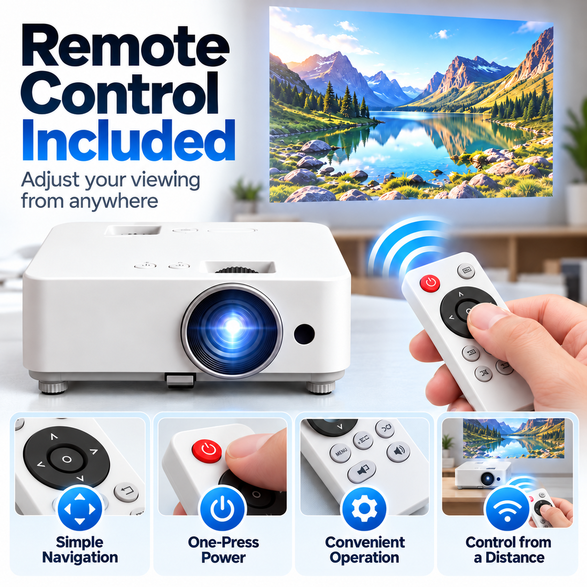 🎬 Portable Mini Projector 📽️ – 100' Big Screen, HDMI & USB, Remote Control Included