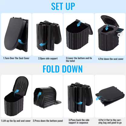 🏕️Portable Outdoor Folding Toilet 🚽 Perfect for Camping, Travel & Outdoors